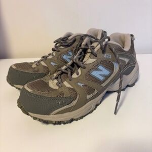 New Balance 474 All Terrain Trail Hiking Sneakers Grey Blue Womens Shoe Size 8.5